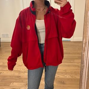 Prairie Farms - Farmer Owned red long sleeve windbreaker jacket size XL